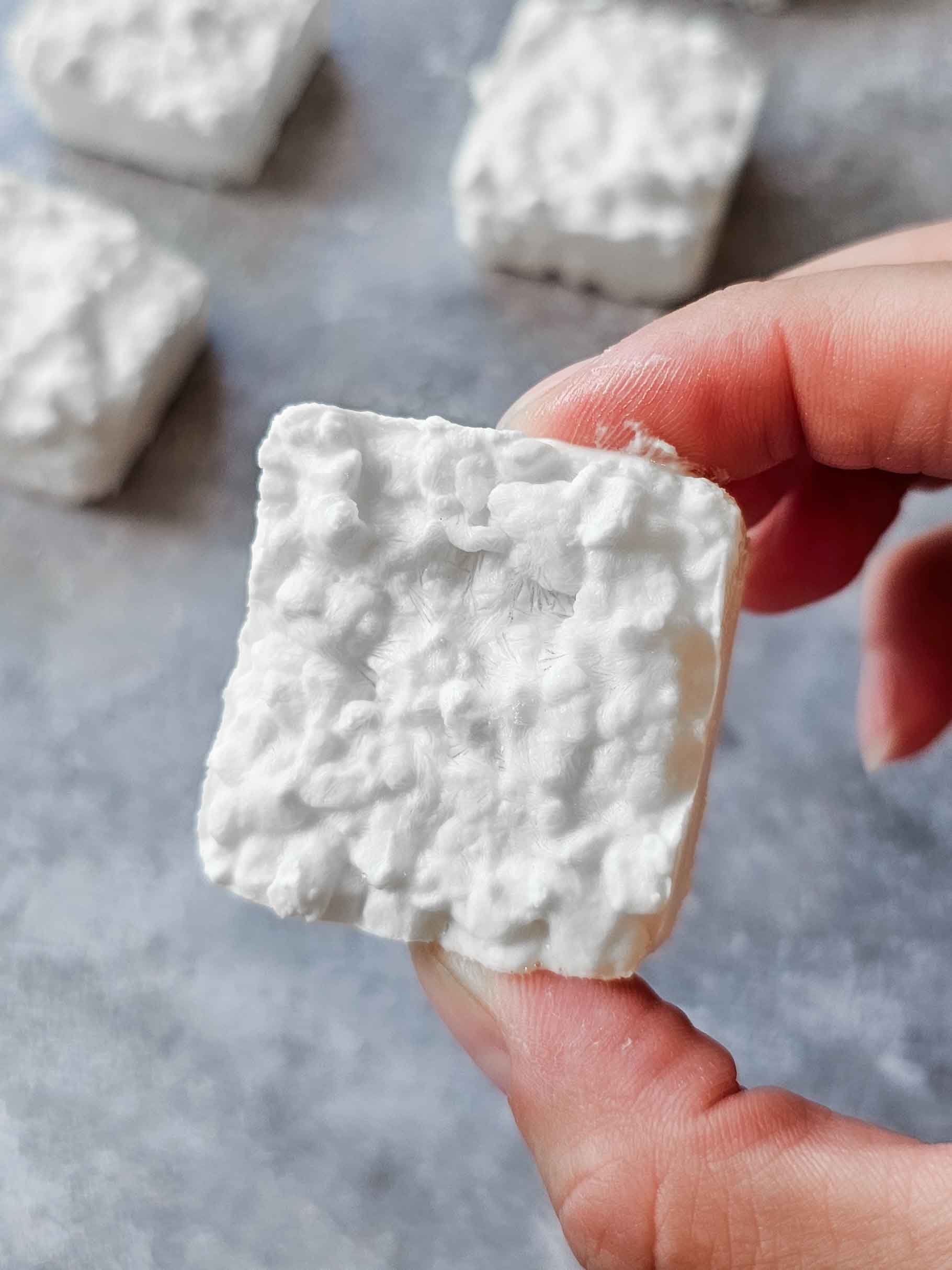 cube of frozen cottage cheese