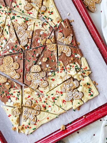 a sheet of chocolate with gingerbread cookies